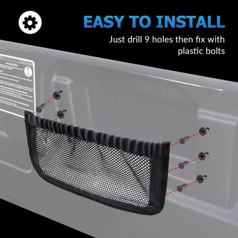 MARCHFA حقيبة شبكة تخزين بمسند الظهر الخلفي من MARCHFA UTV متوافقة مع ملحقات Can Am Defender Max UTV منظم حقيبة البضائع الخلفية وجيب شبكي للمقعد (شبكة تخزين 2X) - Image 5